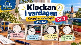 🇸🇪 Klockan i vardagen 🕒 | Svenska meningar A1–A2