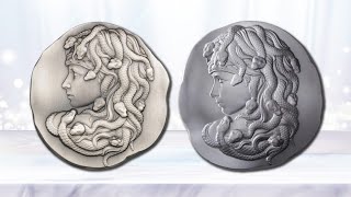 Silver 10 oz Argentia Medusa UHR Round & UHR Antiqued Round  | BOLD Precious Metals