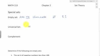 2.1: Special Sets: Empty, Universal, and Set Complement p4