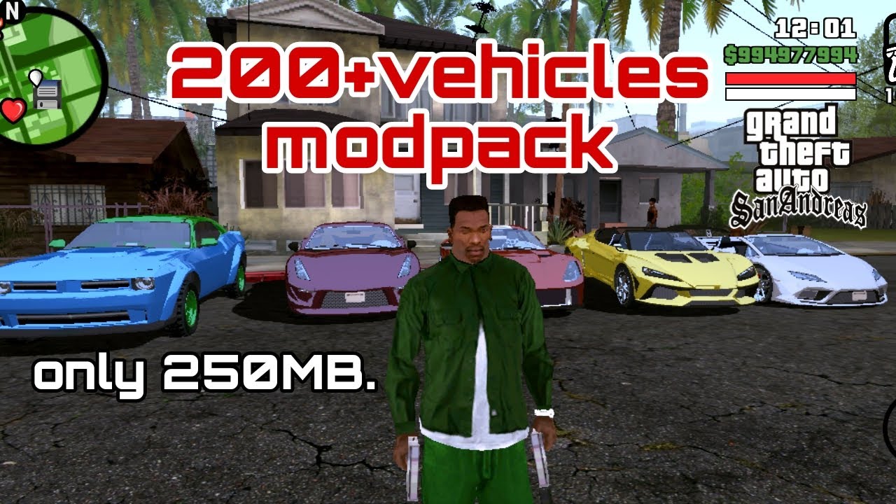 GTA SA Android 200 Vehicles Modpack | Subscriber Special Installation ...