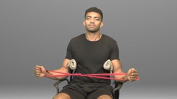 Sitting Bilateral Shoulder External Rotation with Resistance Wrists - HomeCEU