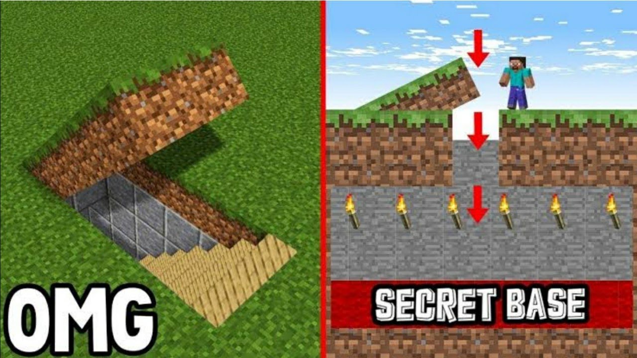 Minecraft underground secret base tutorial #1 - YouTube