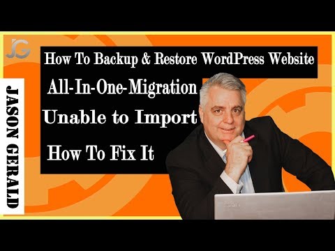 Backup and Restore WordPress Website (Error) Unable To Import