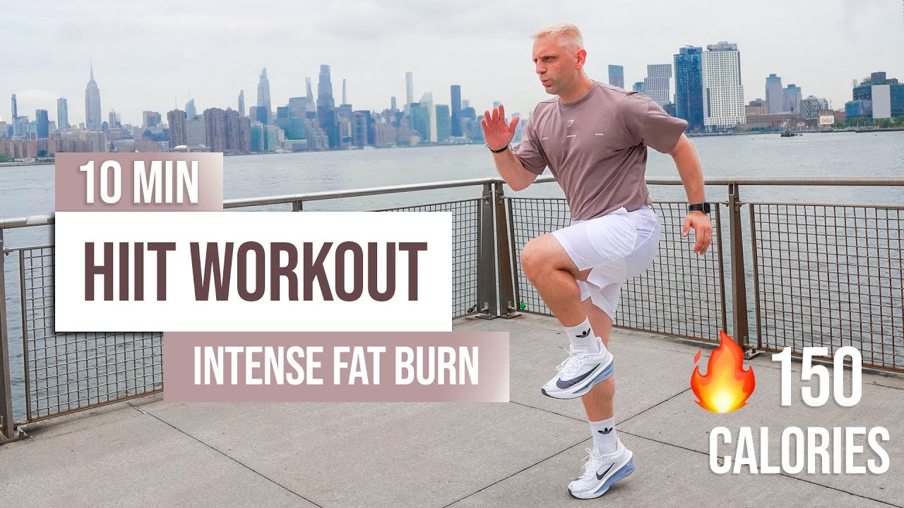 10 Minute Full Body Fat Burn Workout | All Standing, No Equipment, No ...