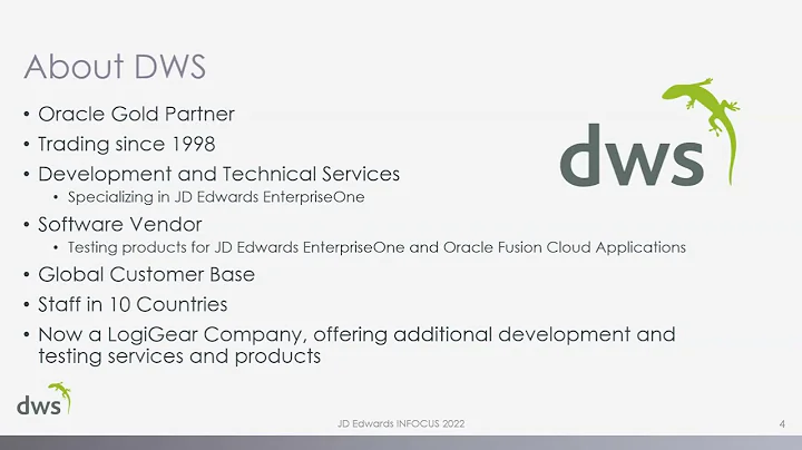 INFOCUS 22: Smart Automated Testing for Oracle’s JD Edwards EnterpriseOne - DWS