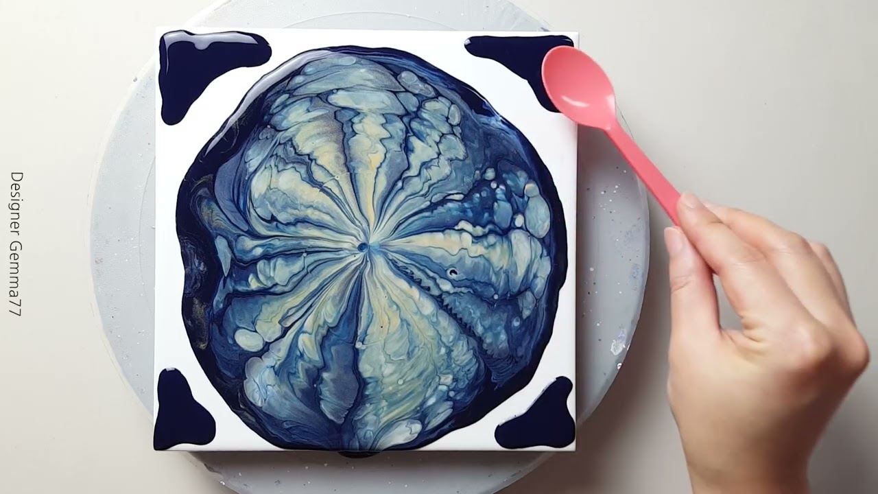 (1183) Soft and Gentle Pouring | Just Acrylic Paint & Water | Easy Pouring Ideas | Designer Gemma77