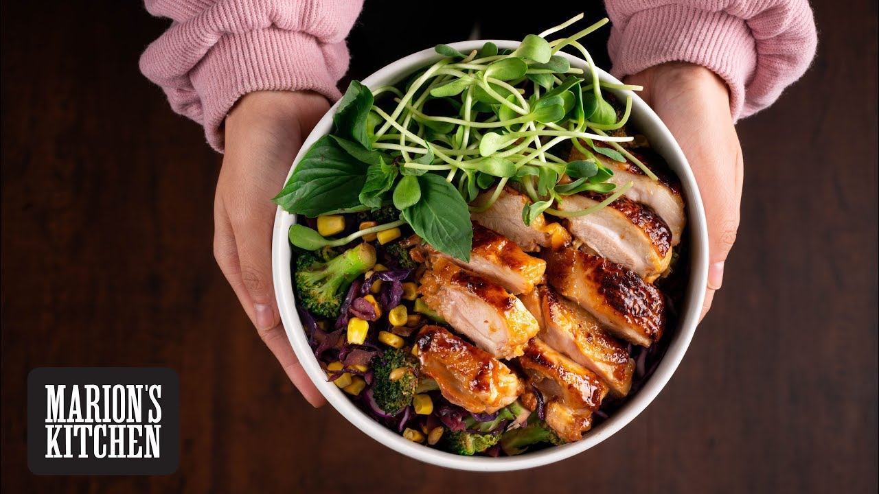 One Pan Glazed Chicken & Veggie Bowl - Marion's Kitchen