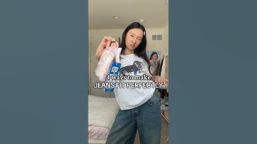 HOW TO MAKE YOUR JEANS FIT PERFECTLY! without sewing 😜 #clothinghacks #jeans #outfitinspo #gnarly