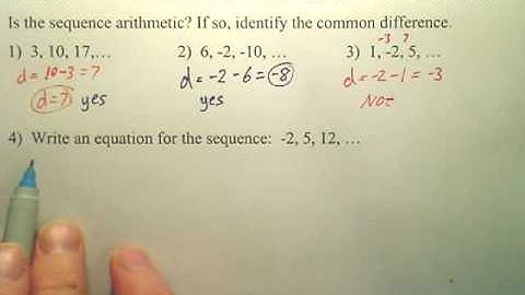 Algebra 2  11-2 Arithmetic Sequences  page 1