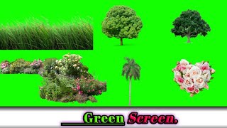 Hw to create green grass flowers tree  png video green screen screenshot 2