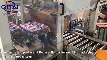 Automatic small box loading case packer and palletizer machine/carton erector/carton sealer