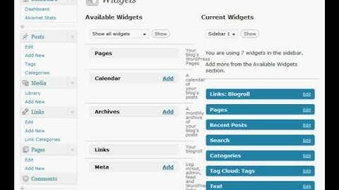 WordPress 2.7 Dashboard & Admin Area