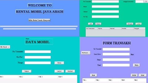 Aplikasi Rental Mobil Sederhana Berbasis Java | Netbeans 8.2 | Part 1