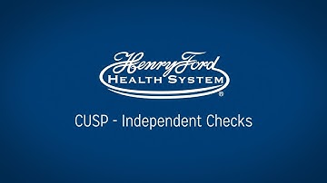 CUSP Video 4 – Independent Checks