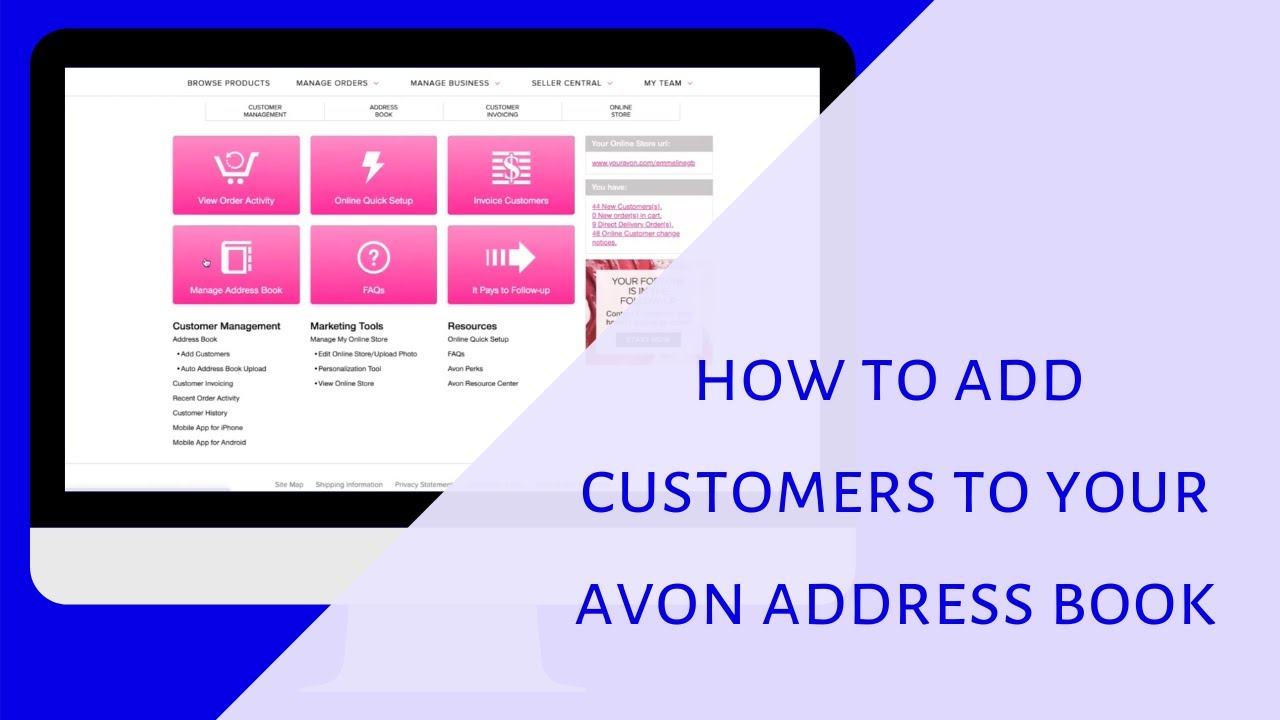 How to add customers to your Avon address book YouTube