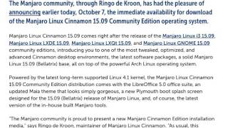 Linux New - Manjaro Linux Cinnamon 15.09 is Released