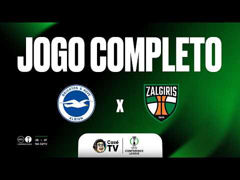 JOGO COMPLETO (SOM AMBIENTE): BRIGHTON X KAUNO ŽALGIRIS | CONFERENCE LEAGUE 26/27 | 1ª RODADA