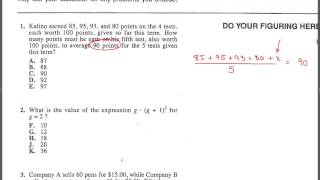 ACT Test 3. Math Question 1.