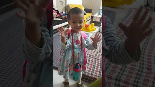 My Little Sister getting ready to go to school. Play School #kidsvlog #cutevlogger