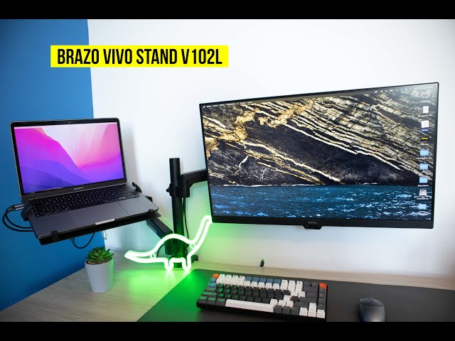 Soporte para monitor y laptop, soporte de escritorio con brazo de triple  monitor