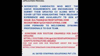WE ARE HIRING FOR CHEMICAL ESTIMATORS9(JUNIOR &SENIOR POSITIONS) FOR SAUDI ARABIA.