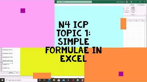 New Syllabus Intro CP N4 Topic 1 Basic formula MS Excel