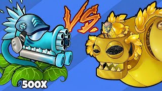 Plants vs. Zombies Fusion: Big Ice Gatling 500X VS Golden Dr. Zomboss