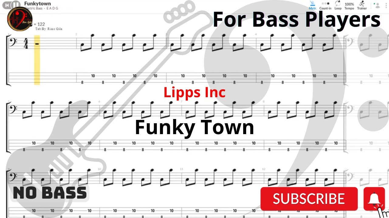 Lipps Inc Funky Town(Play Along Tabs) (Bass Cover) YouTube