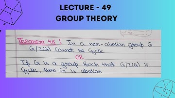 if G is group such that  G/Z(G) is cyclic then G is abelian #algebra #bsc