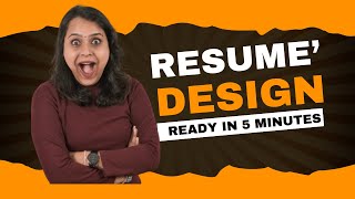 How To Make Resume In 5 Minutes Resume In 5 Minutes 5 Minute Mein Resume Banaye
