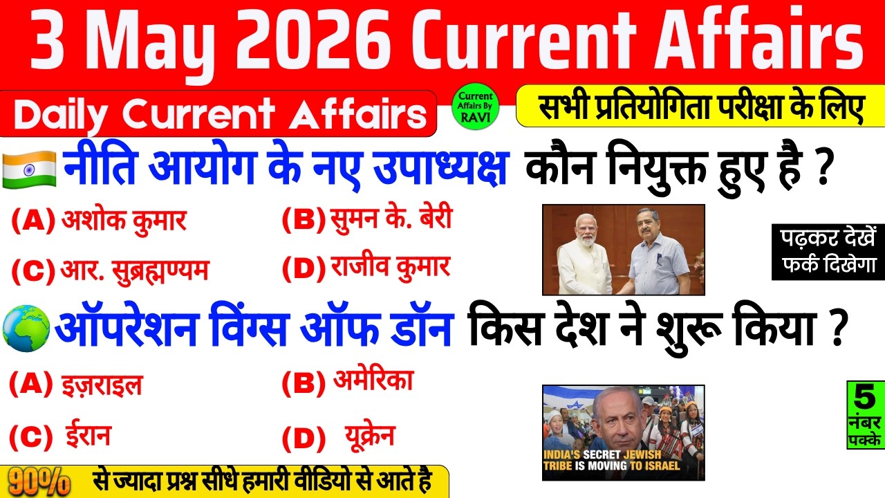 3 May 2026 Current Affairs | Current Affairs Today | Current GK SSC ...