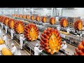 Tons of Oil Palm Fruit Harvesting by Automatic Machine - Palm Oil Processing in Factory