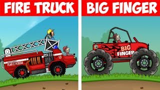 FIRE TRUCK vs BIG FINGER in BOOT CAMP - Hill Climb Racing Unlimited Coins, Unlimited Gems screenshot 2