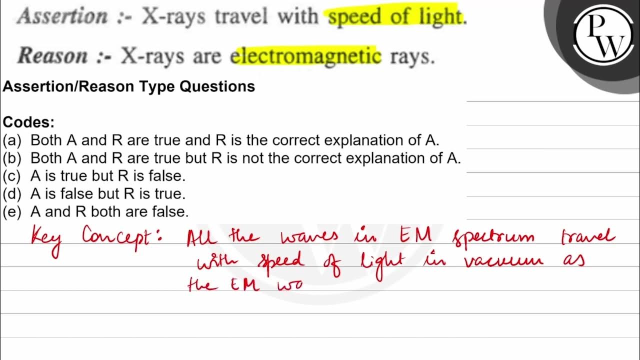 Assertion Xrays travel with speed of light. \( P \) Reason X