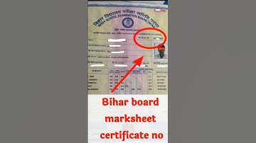 bihar board ke marksheet par certificate number kaha par hota hai #marksheetcertificatenumberkyahai