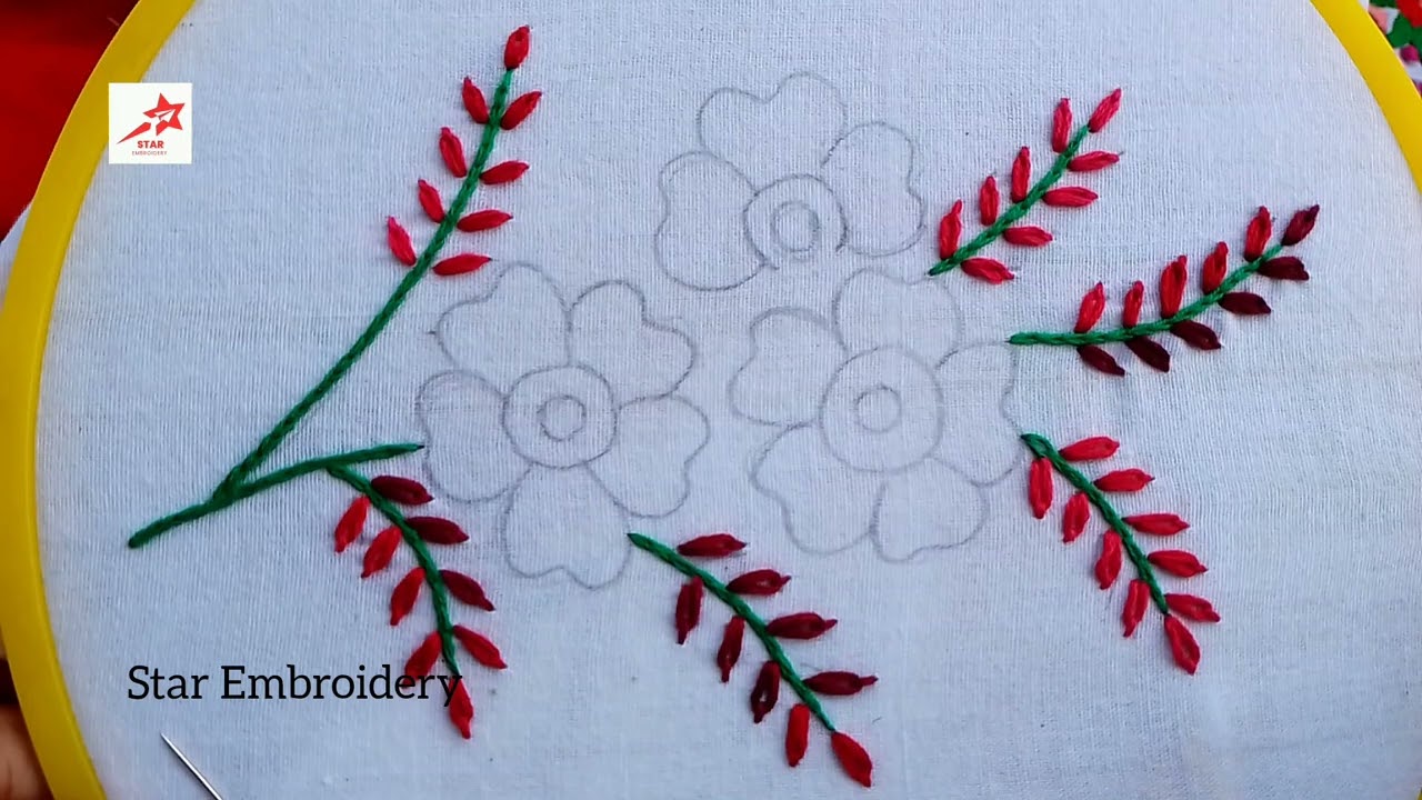 Beautiful Hand Embroidery Design. Kadhai Design. How to Start Hand Embroidery