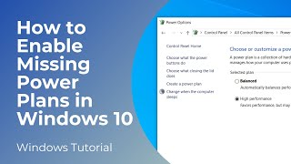 How to Enable Missing High Performance Plan on Windows 10 & 11 | Restore Power Plans