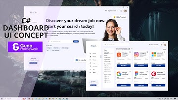 Desktop Application for Job Finding with Custom Tab Controls - Winform C# Guna UI Framework