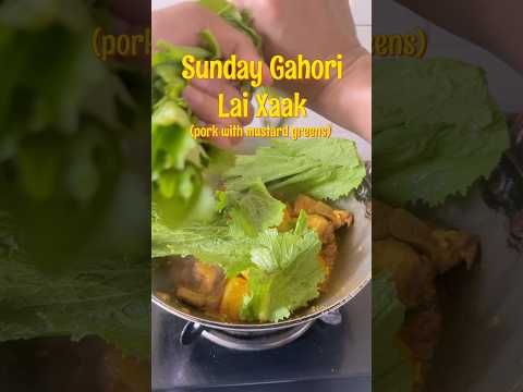 Pork with lai xaak – authentic Assamese recipe #AssameseRecipe #PorkCurry #Shorts