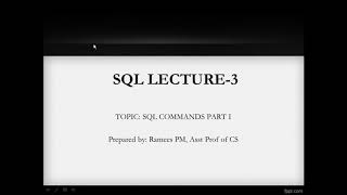 SQL Commands  Part 1 (Malayalam) | SQL Lecture 3