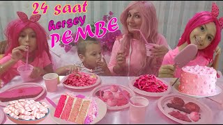 24 SAAT HERŞEY PEMBE  Elif ile Eğlenceli Video #EvdeKal #SendeOyna #SendeYap