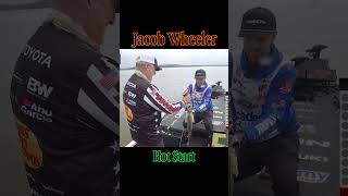 Wheeler with the patented hot start today! #fishingshorts #mlf #tournamentfishing #bassfishing