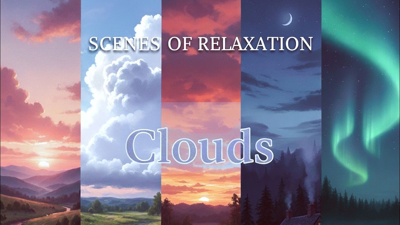 Heavenly Clouds in a Gentle Sky • Cloudscapes Flow from Dawn to Dusk and Soft Night Skies