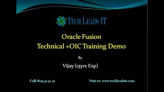Oracle Cloud Technical +OIC Training Demo | Real Time Training| Latest Version-R13