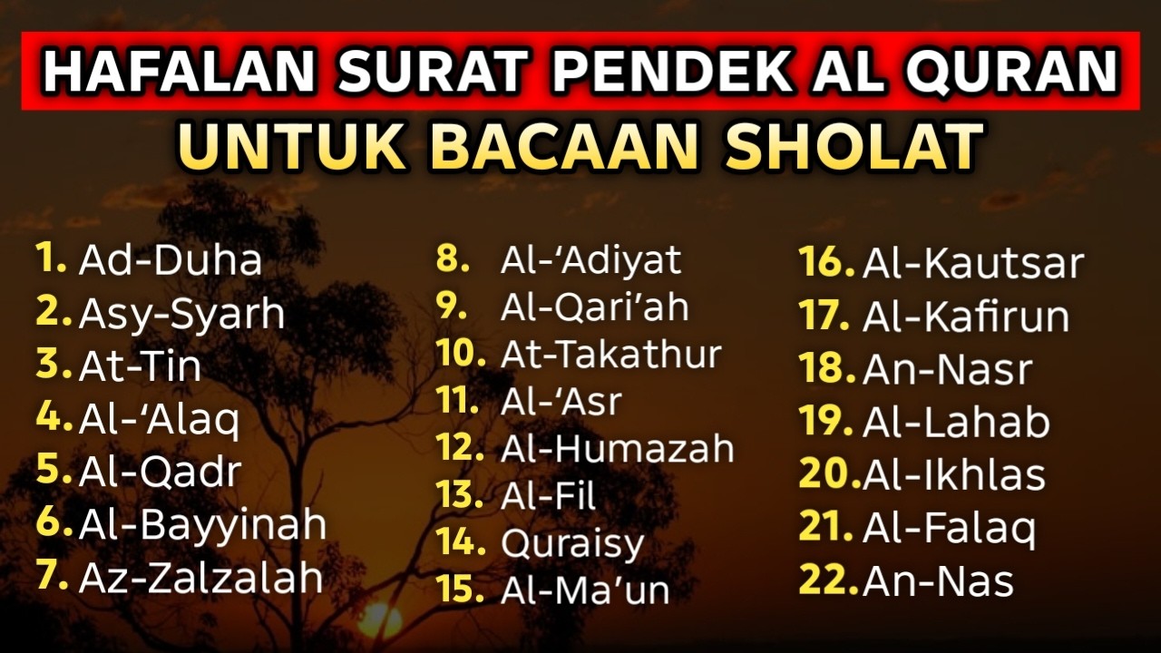 Surat Pendek Merdu untuk Sholat – Murottal Hafalan yang Menenangkan Hati