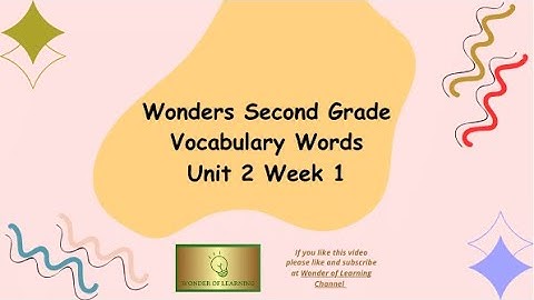 Wonders 2nd Grade Vocabulary Unit 2 Week 1