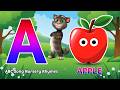 Phonics Song 2 with TWO Words in 3D - A For Apple🍎🍏- ABC Alphabet Songs with Sounds for Children's
