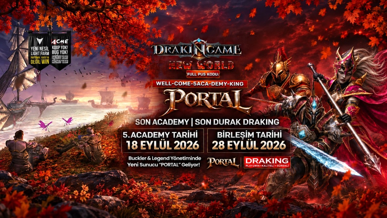 #DrakinGame Portal 5.Academy Açıldı ! | Full Pus Kodu: WELL-COME-5ACA-DEMY-KING | 4.000.000 TL Ödül