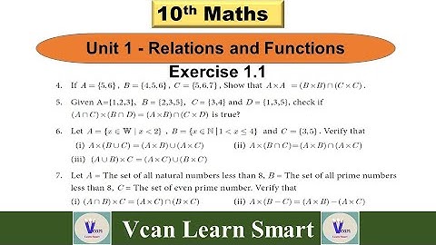 TN 10th Maths | Chapter -1 Relations and Functions Exercise 1.1 sum 4,5,6,7.