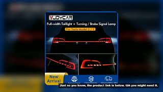 VJOYCAR for Model Y 3 Full Width Taillight Model-S-Style Rear LED Lamp Brake Light Turning Signal Fo